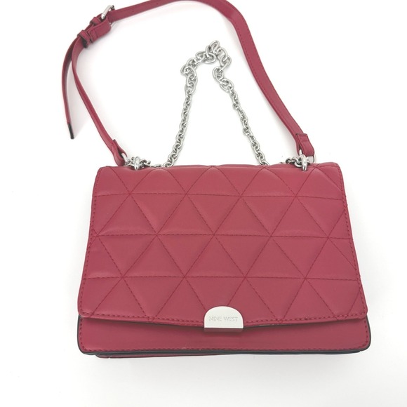 Nine West Handbags - Nine West Essie Cherry Red Quilted Shoulder Bag *FLAWED*